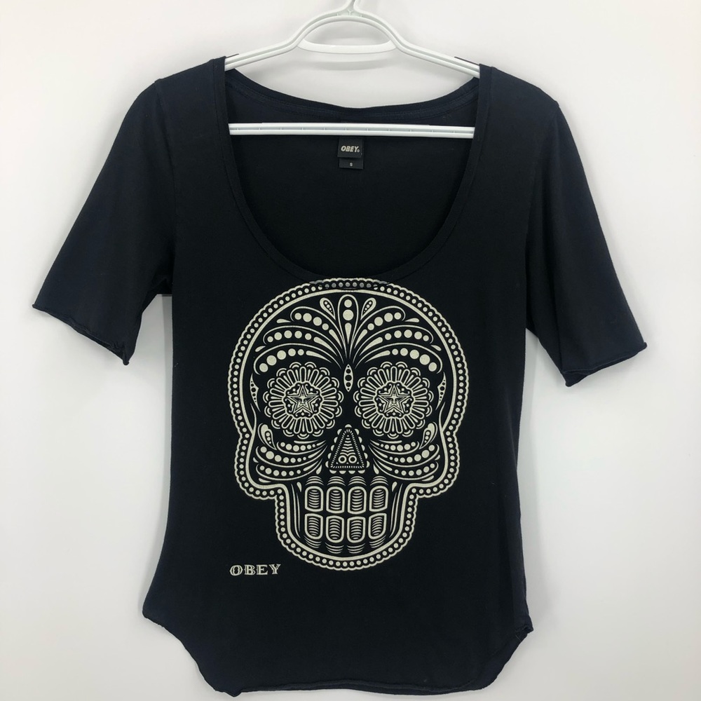 Obey Tee Shirt Sugar Skull Obey Graphic Tee Shirt